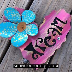 Handmade Dream Wood & Tin Heart